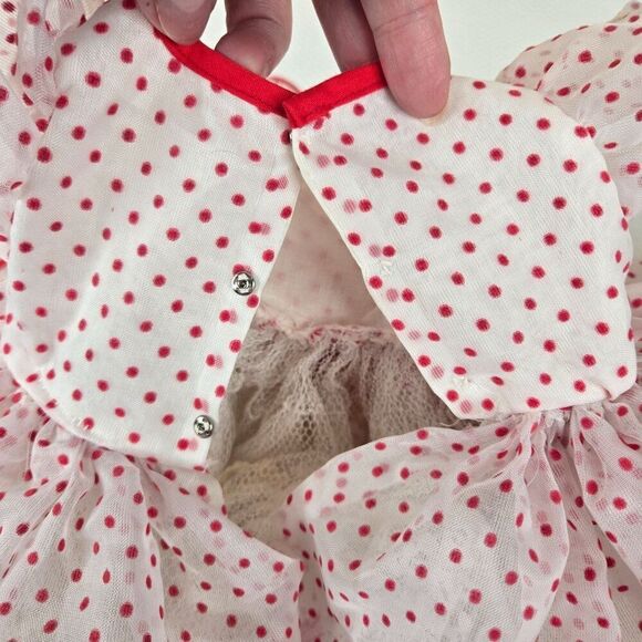 Vintage 50s 60s Shirley Temple Polka Dot Doll Dress Ruffled Layers - Picture 5 of 5